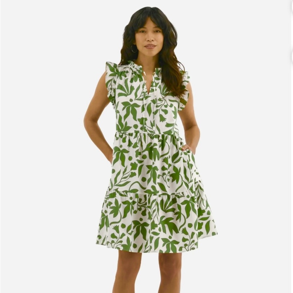 Time and Tru Women's Flutter Sleeve Mini Dress